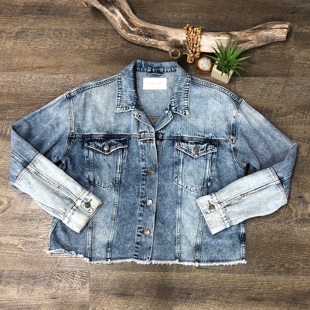 Mustard Seed 2 Tone Jean Jacket Size Large